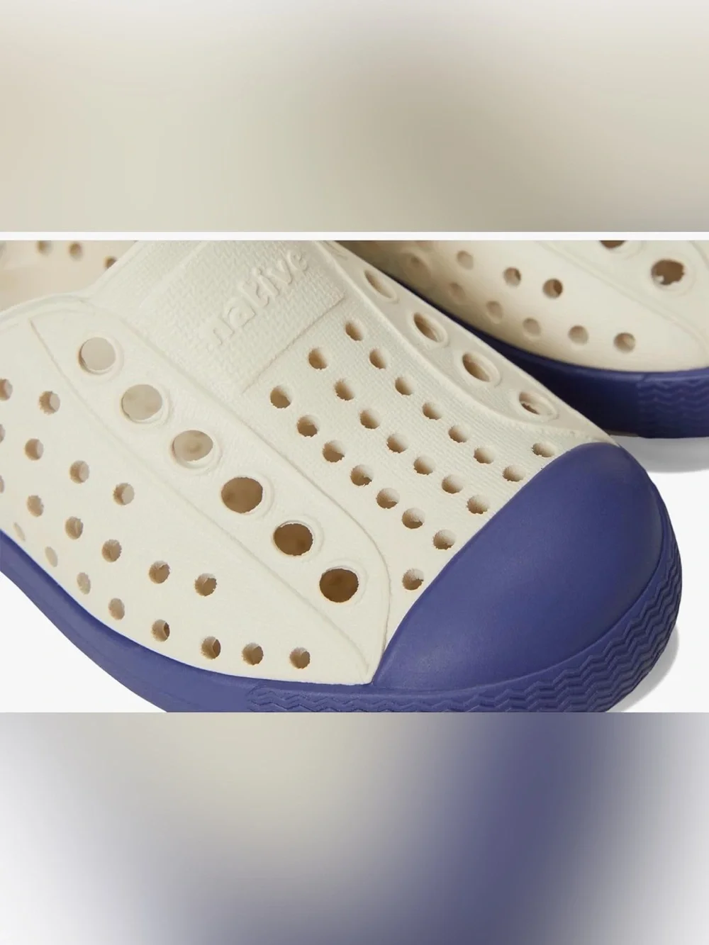Native Shoes Kids' Jefferson Slip-On Shoe Color:Bone White/Ink Blue Sizes:J5, J6 - Picture 6 of 8